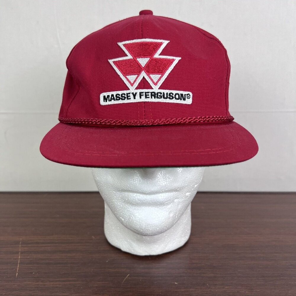 K-Products Massey Ferguson Tractor StrapBack Hat Farm Ag New Cord Embroidered - Picture 1 of 12
